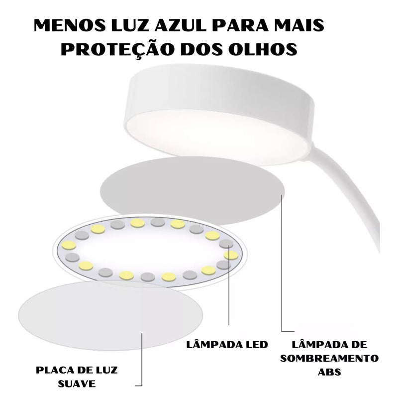 Luminária de Mesa Sofisticado Recarregável de LED